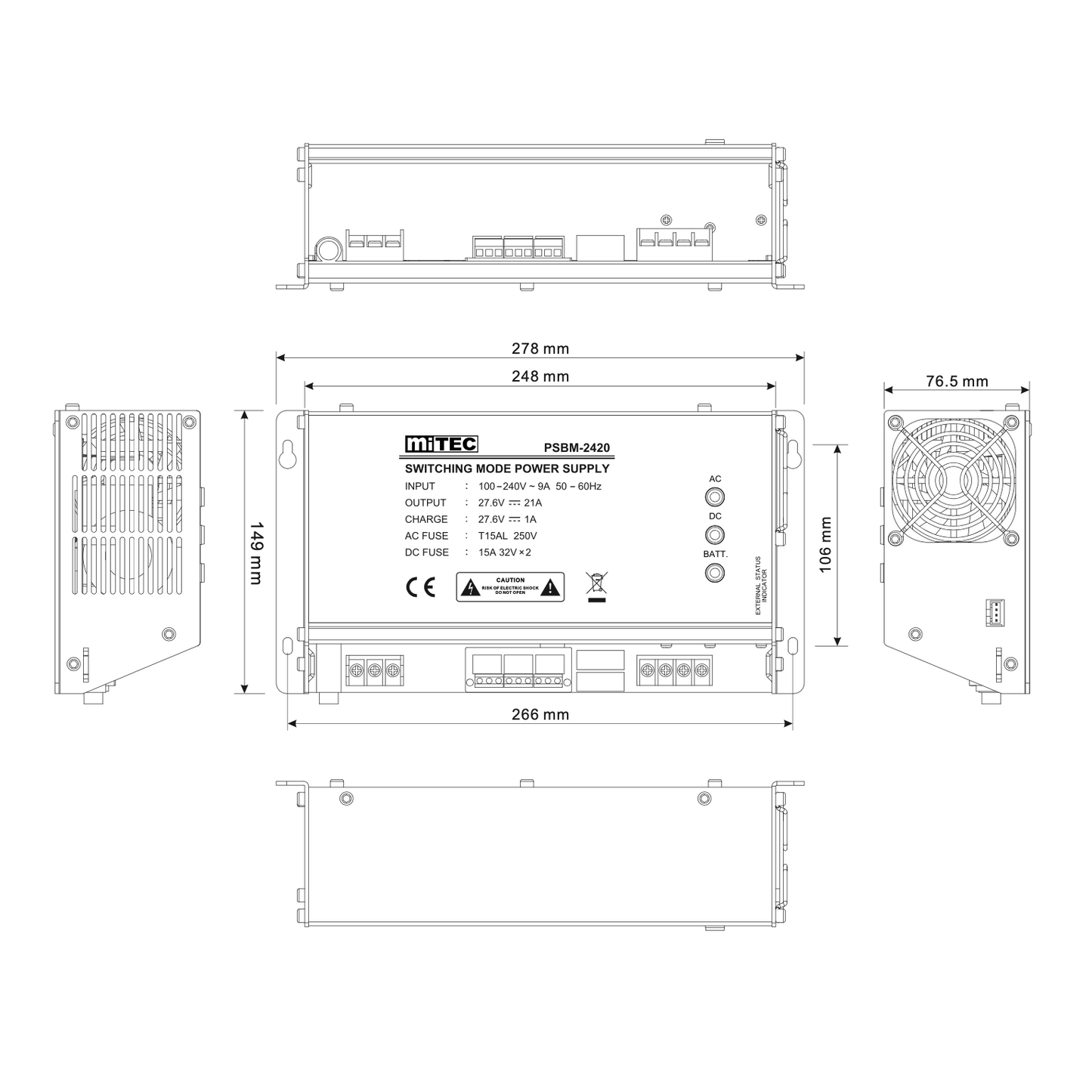 PSBM-2420 POWER SUPPLY MODULE W/CHARGER