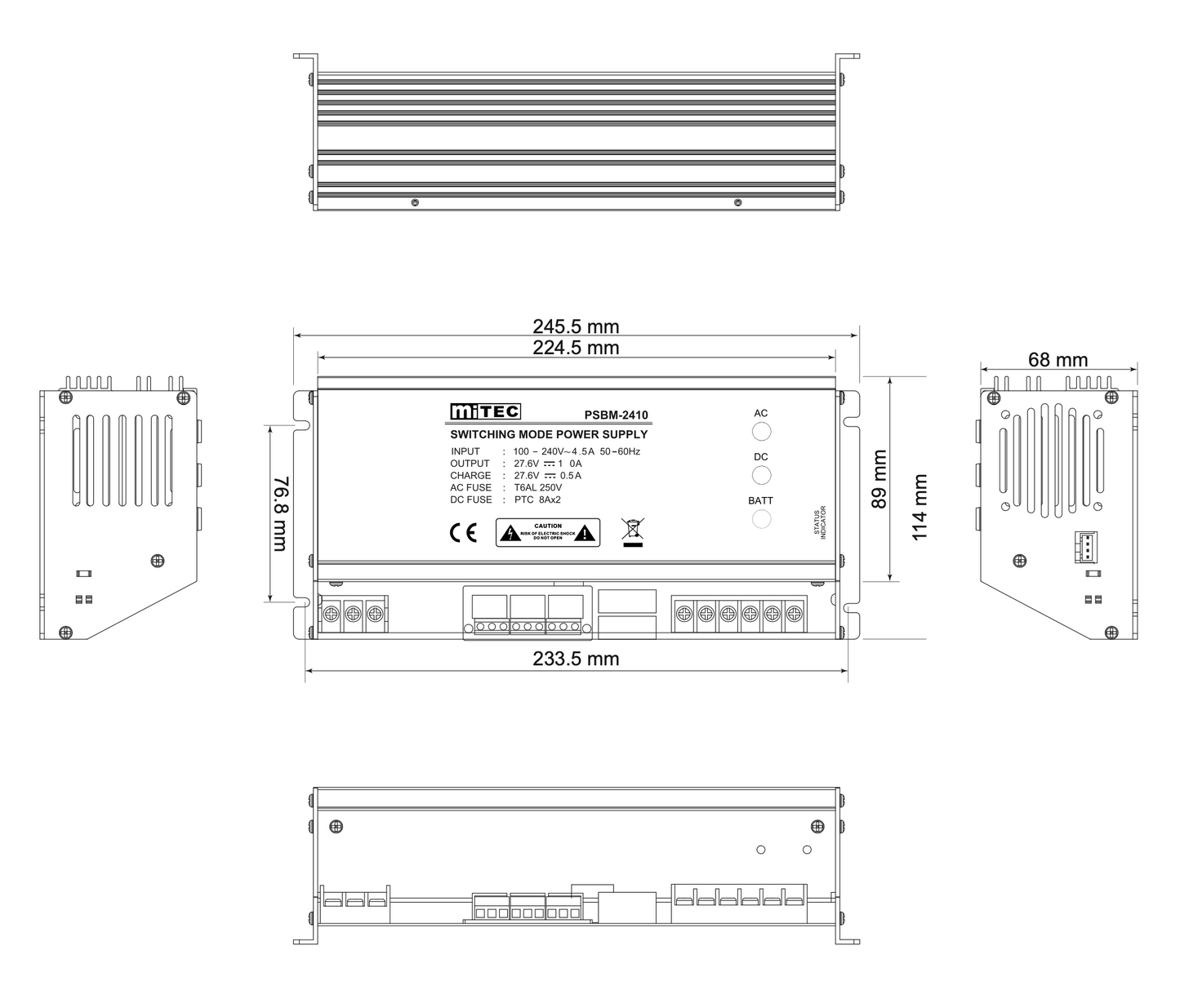PSBM-2410 POWER SUPPLY MODULE W/CHARGER^