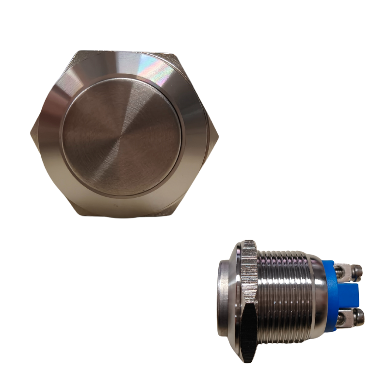 YJ19F-11EZ/S-B 19mm 不銹鋼平面藍色 LED 開關