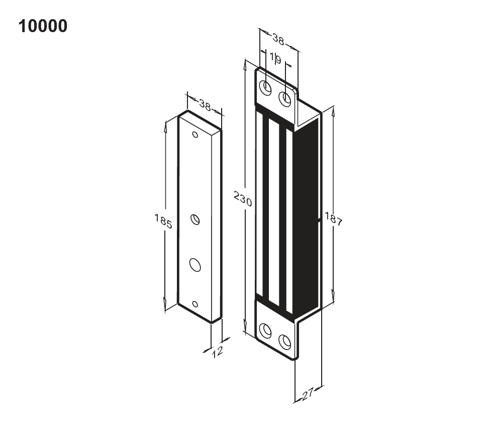 10000 250KG MAGNETIC LOCK