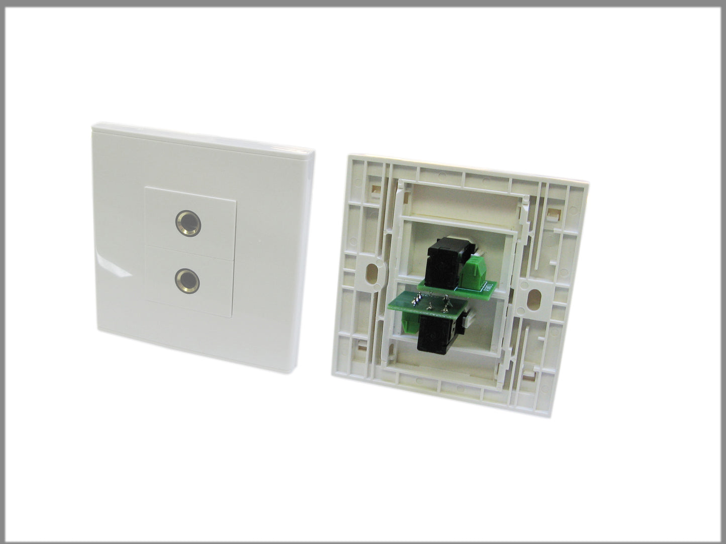 PP-6.3X2-T MIC SOCKETx2 PLASTIC PANEL (TERMINAL TYPE)