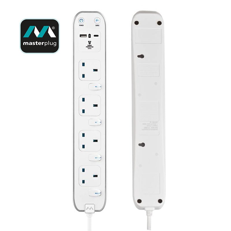 SWSRGUAC2042PW 13Ax4+USB-C+USB-A SURGE-PROTECT POWER STRIP