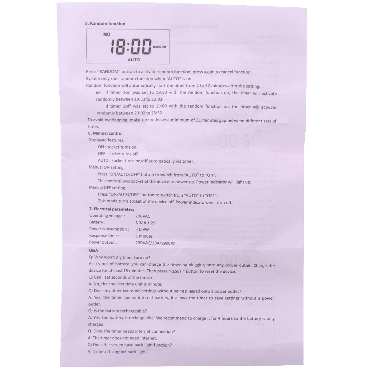 VC-7-13A 7DAYS DIGITAL TIMER