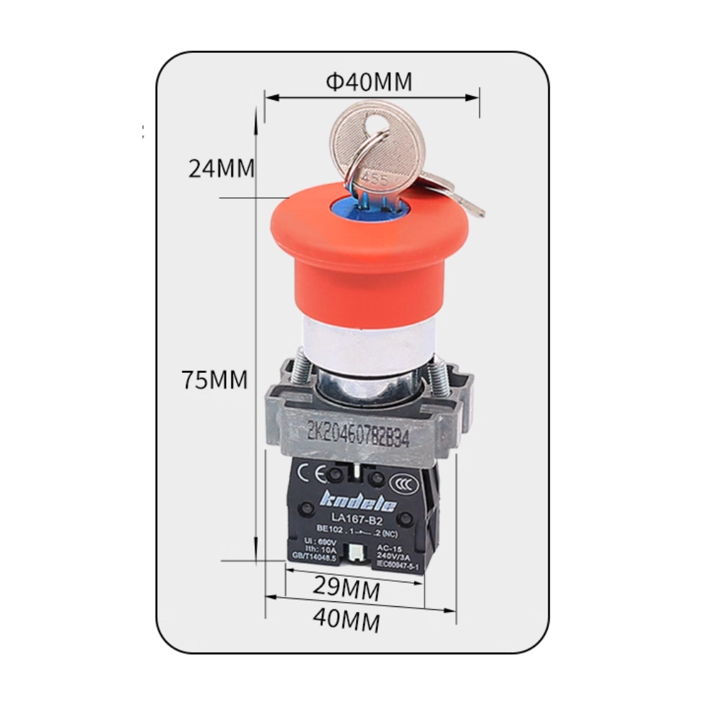 LA167-B2-BS145 22mm 有匙急停掣