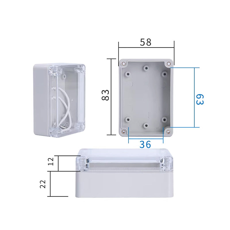 HF-H-853 PLASTIC BOX/TRANSPARENT COVER