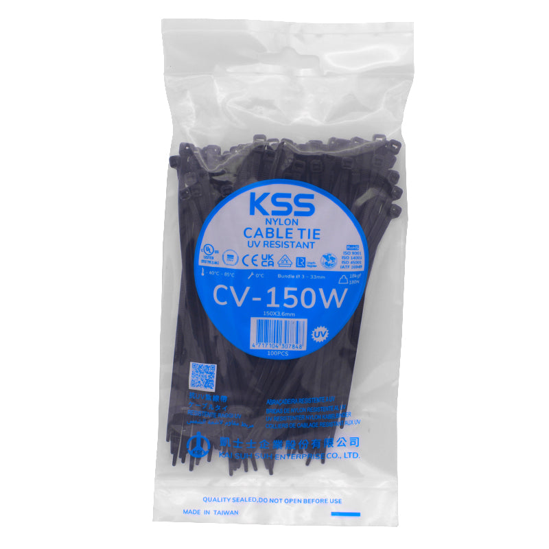 CV-150B 3.6x150mm BLACK CABLE TIE