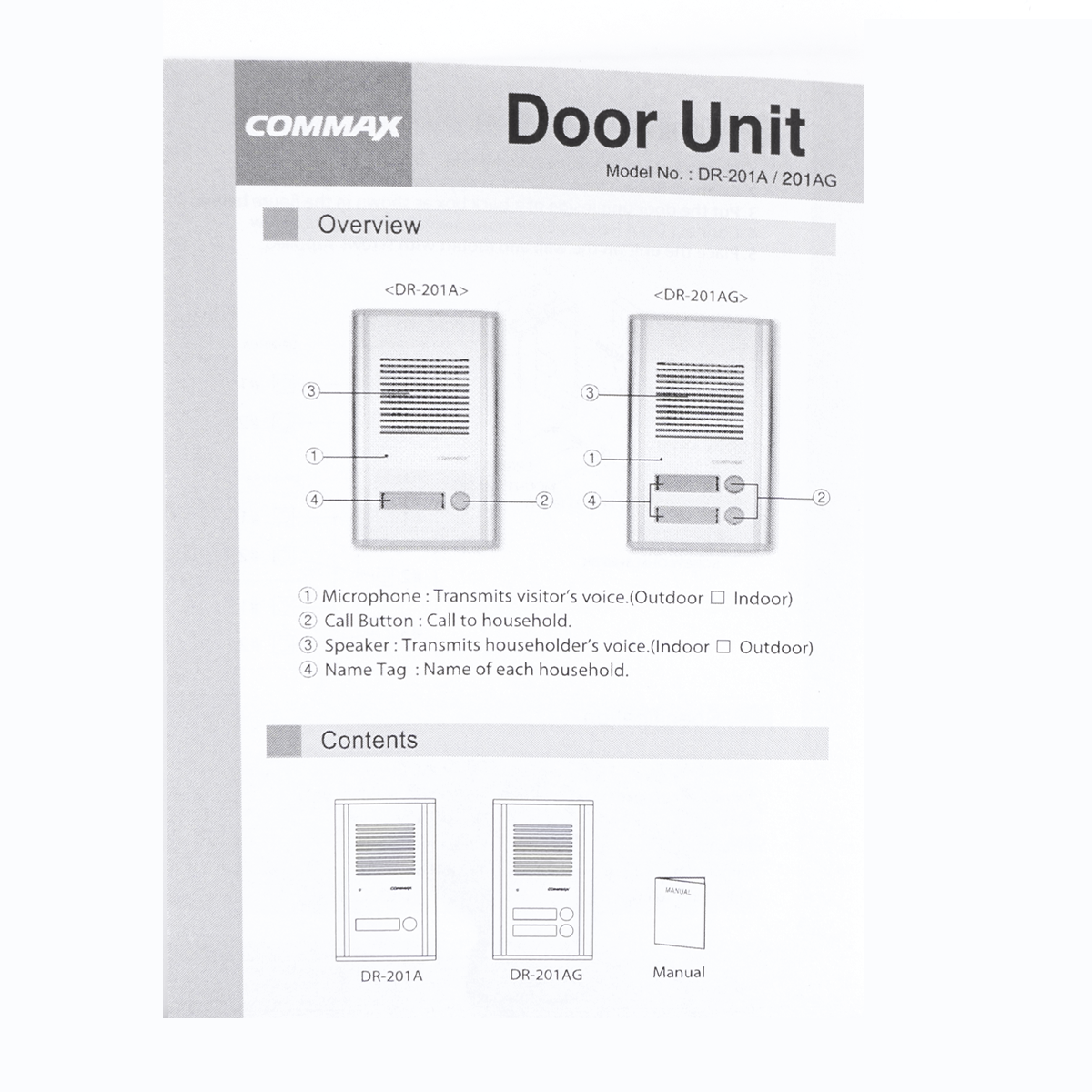 DR-201A DOOR STATION