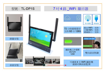 TL-DP1S 7" 4WAY WIFI MONITOR