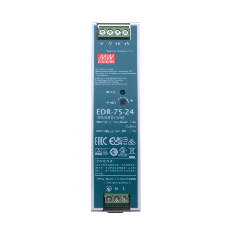 EDR-75-24 DC24V 3.2A DIN RAIL POWER SUPPLY