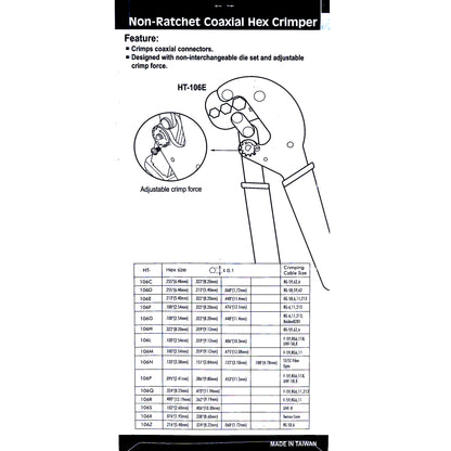 HT-106C RG59/62/6 工具鉗