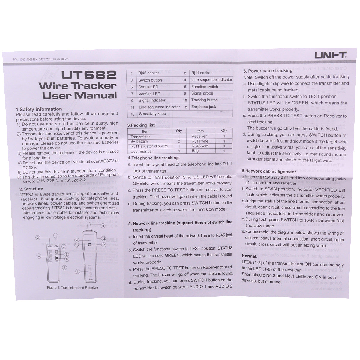 UT682-CHN 網絡尋線儀