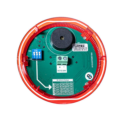 MSA-391DC/R RED PILOT LIGHT WITH FLASH LAMP & SIREN