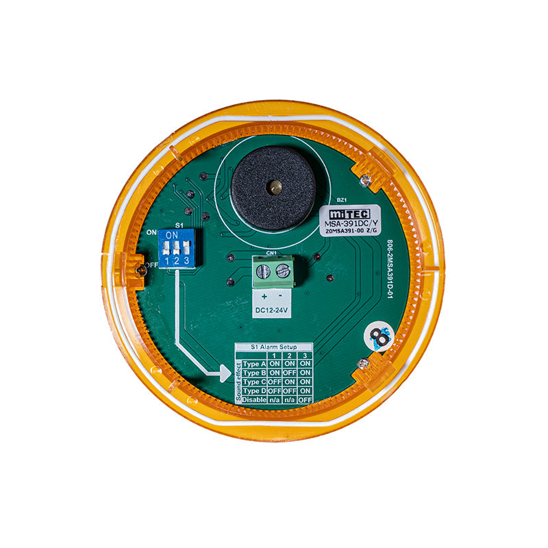 MSA-391DC/Y YELLOW PILOT LIGHT WITH FLASH LAMP & SIREN