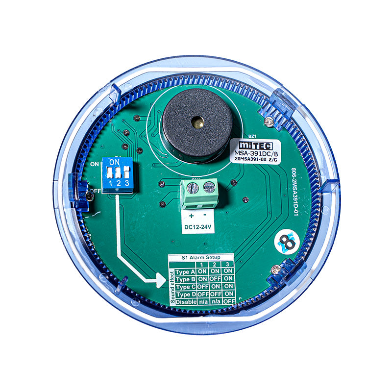 MSA-391DC/B BLUE PILOT LIGHT WITH FLASH LAMP & SIREN