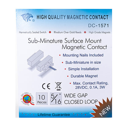 DC-1571/W 明裝白色磁控開關 NC