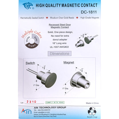 DC-1811/W MAGNETIC CONTACT NC