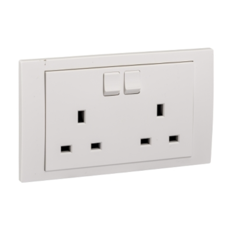 KB25WE 13A 2GANG 3PIN AC OUTLET W/SWITCH