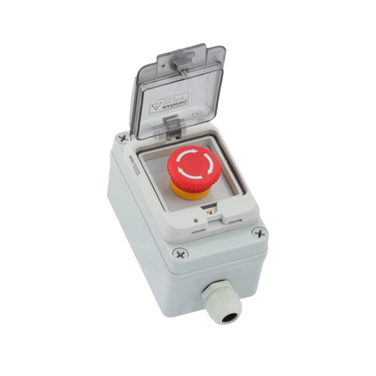 13810-EMGx1 IP67 PLASTIC BOX WITH EMERGENCY STOP BUTTON