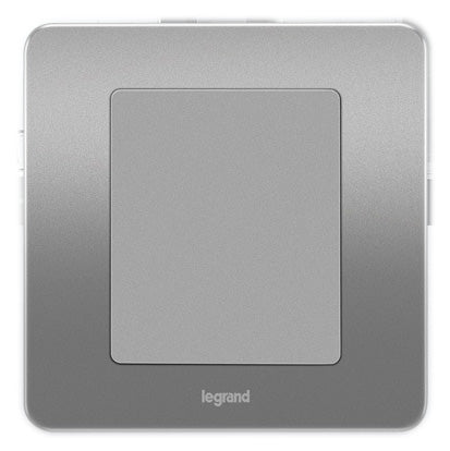 V8/400 LEGRAND 1 GANG SILVER BLANK PLATE