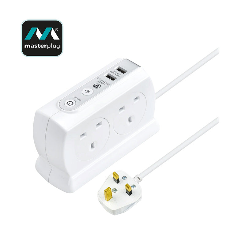 SRGDSU43PW 13Ax4+USBx2 (3.1A) SURGE PROTECT OUTLET