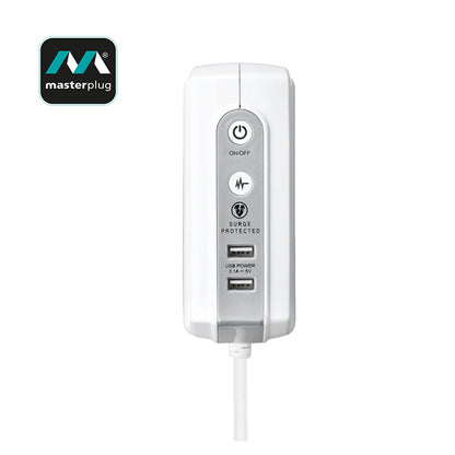 SRGDSU43PW 13Ax4+USBx2 (3.1A) SURGE PROTECT OUTLET