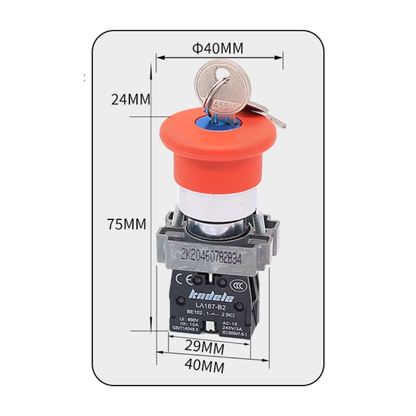 LA167-B2-BS145 22mm 有匙急停掣