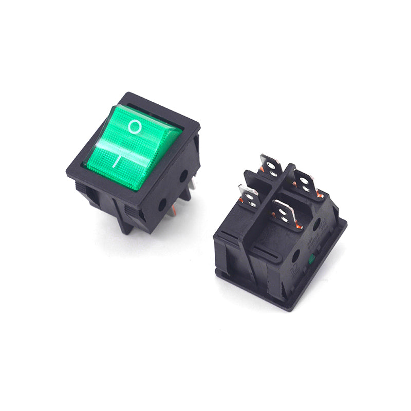 JD03-A1-G AC220V 黑身綠燈搖壓開關