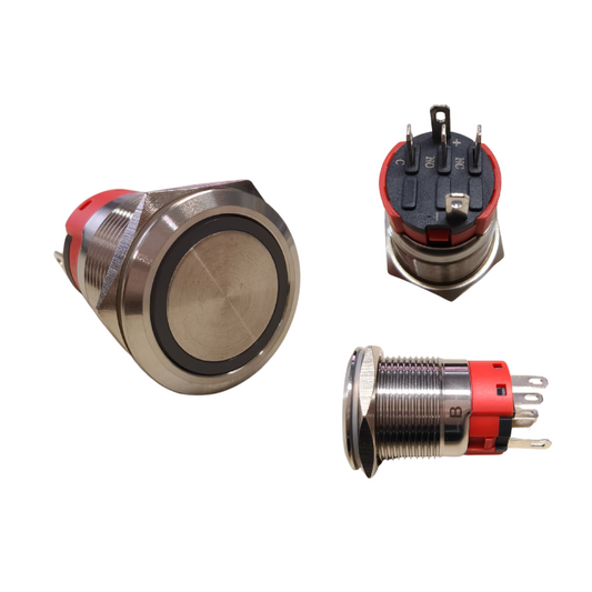 GQ19H-10/S 19mm 凸面不銹鋼按鈕