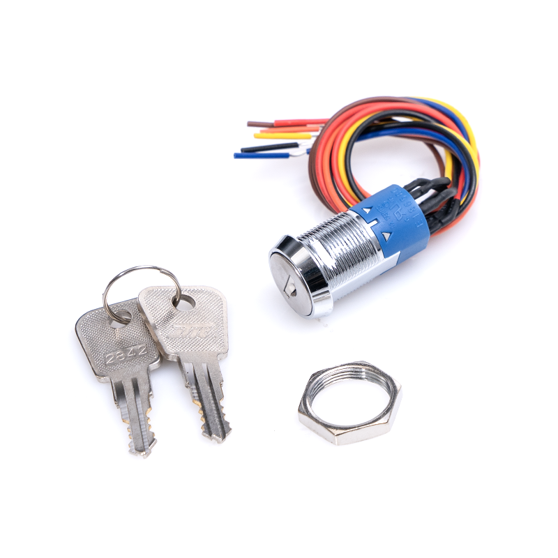 S2021S-2-6(WIRE) DPDT ROUND KEY SWITCH W/WIRE