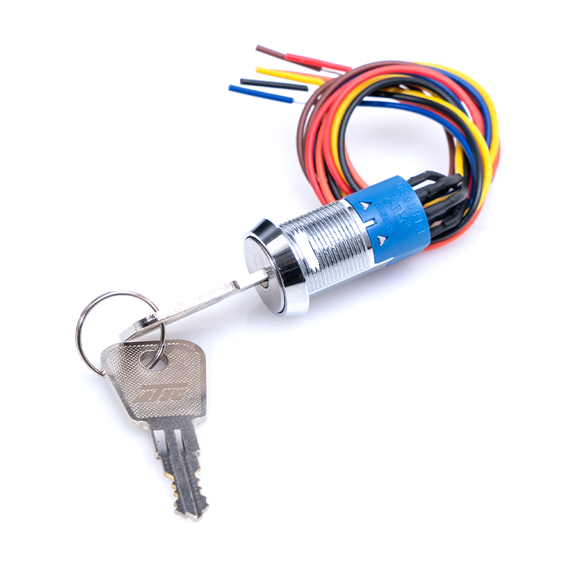 S2021S-2-6(WIRE) DPDT ROUND KEY SWITCH W/WIRE