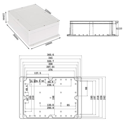 VB-F2-3-110 "H" TYPE WATERPROOF PLASTIC CASE W/MOUNT