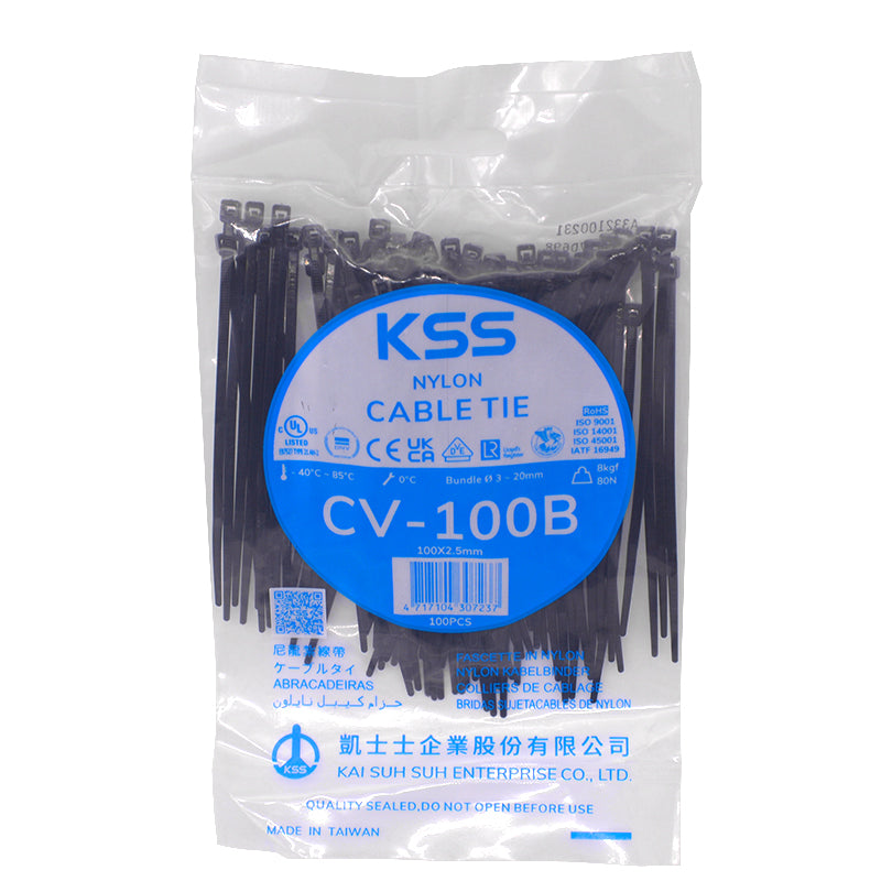 CV-100B 2.5x100mm BLACK CABLE TIE