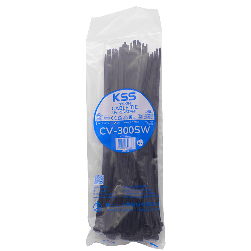 CV-300B 4.8x300mm 黑色尼龍扎帶