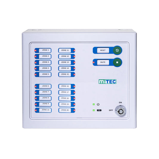 MEC-P20MP 20-ZONE EMERGENCY ALARM MONITOR CONTROL PANEL FRONT